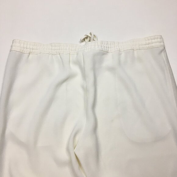 VINCE White Leather Insert Sides Pull On Drawstring Waist Jogger Pant - Picture 10 of 14